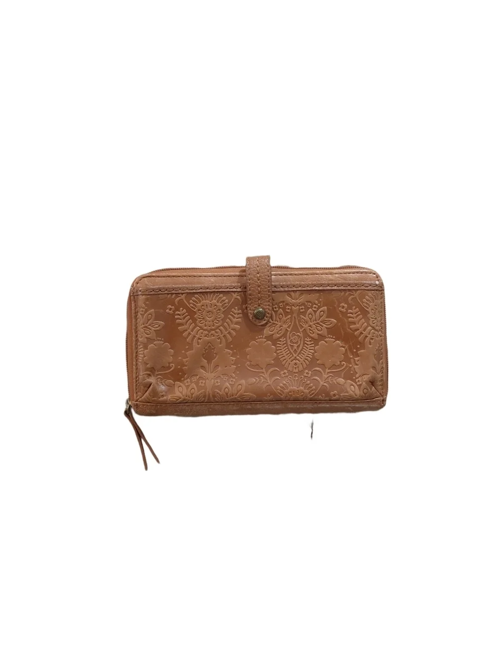 The Sak Tan Leather Zip Wallet Genuine Leather Accordian Wallet Clutch